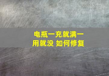 电瓶一充就满一用就没 如何修复